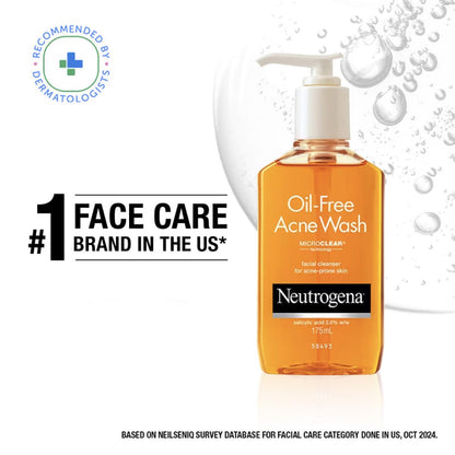 Neutrogena Oil Free Acne Wash | 2% Salicylic Acid Deep Cleansing Face Wash for Oily Skin|Hydrating, Alcohol Free, Non Comedogenic & Dermatologically Tested | For Oily Acne Prone Skin |For Men & Women 175ml Visit the Neutrogena Store